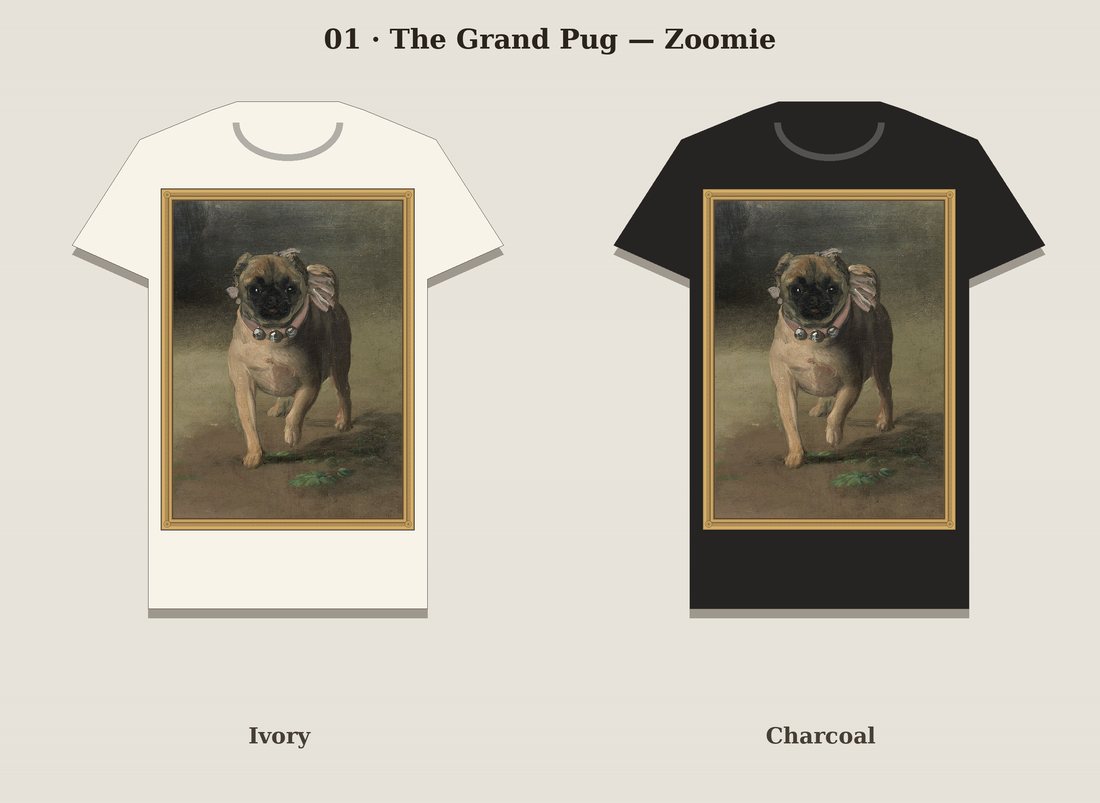 The Grand Pug Zoomie t-shirt mockup
