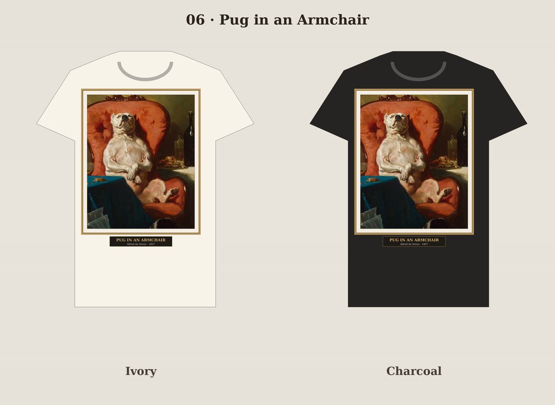 Pug in an Armchair t-shirt mockup