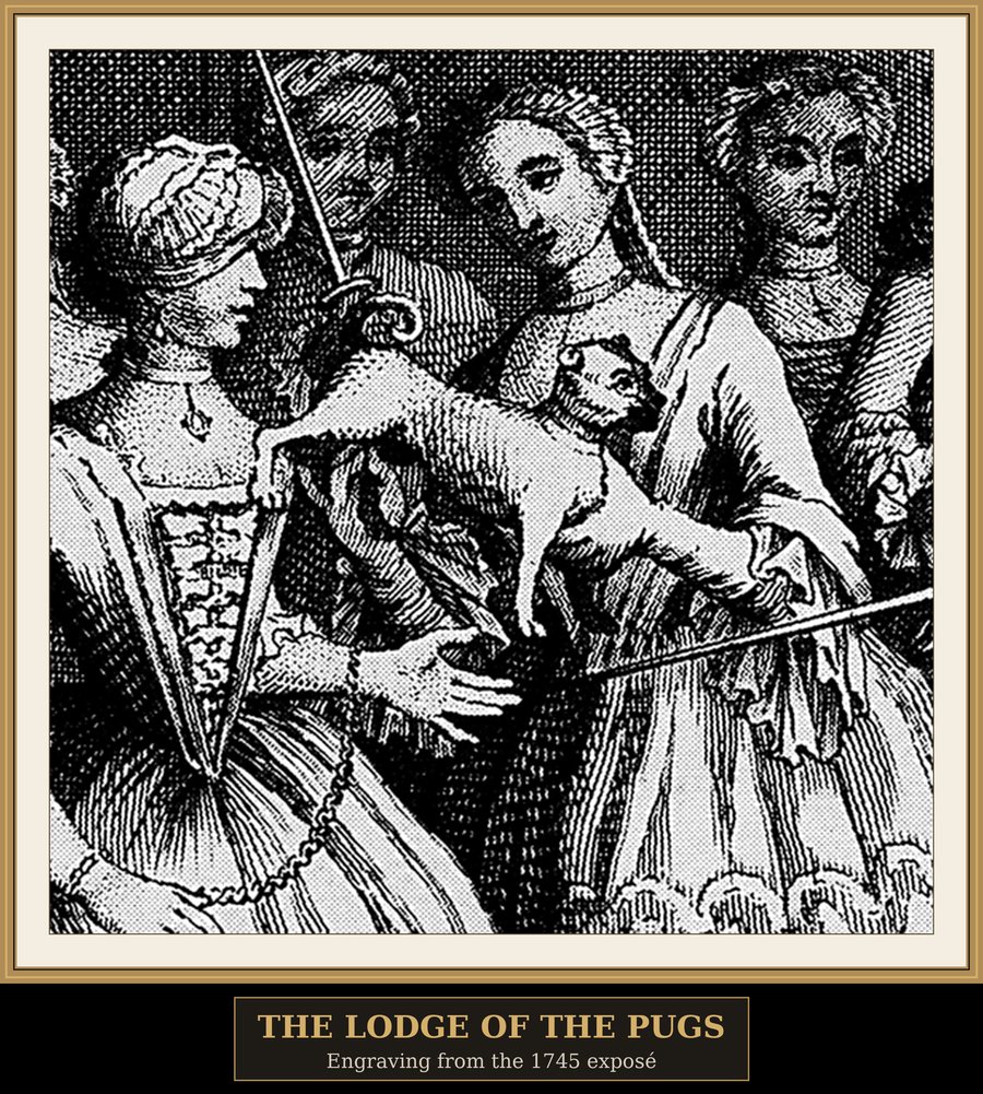 The Lodge of the Pugs framed print detail